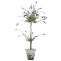 Vickerman 44" Artificial Lavender in Cement Pot