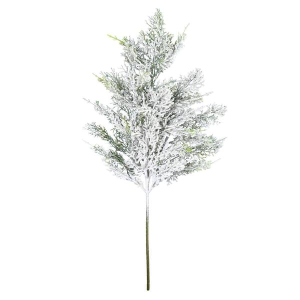 27" Artificial Snowy Cedar Spray