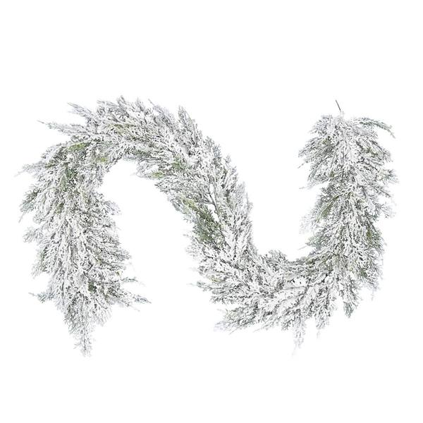 75" Artificial Cedar Snowy Garland