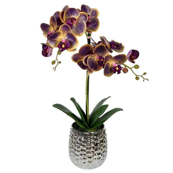 20.5" Artificial Purple Phalaenopsis in Pot