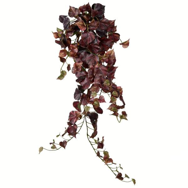34" Artificial Burgundy Grape Leaf Hanging Bush