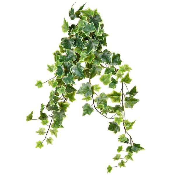 28" Artificial Variegated Green Ivy Hanging Bush