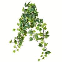View 28" Artificial Variegated Green Ivy Hanging Bush