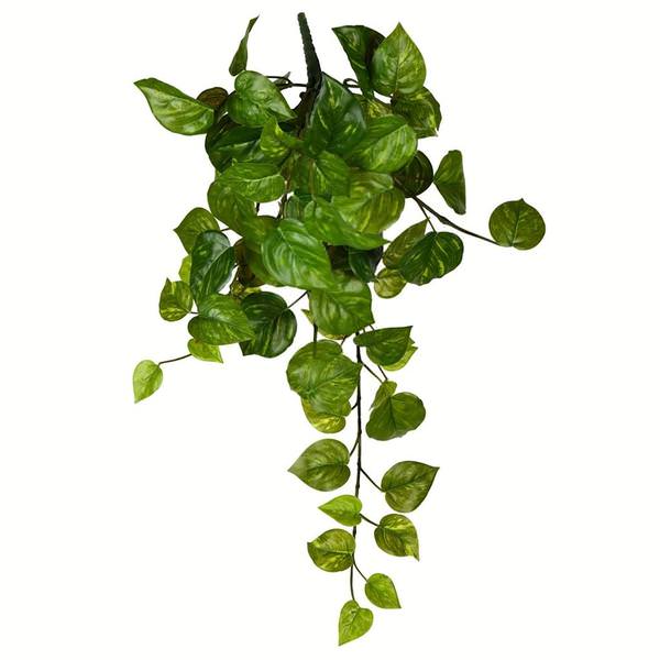 18" Artificial Green Pothos Leaf Hanging Bush