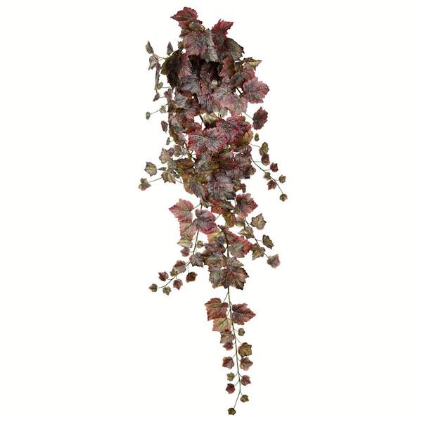 51" Artificial Burgundy Grape Leaf Hanging Bush