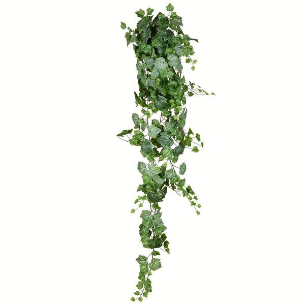 6' Artificial Green / White Grape Ivy Hanging Bush