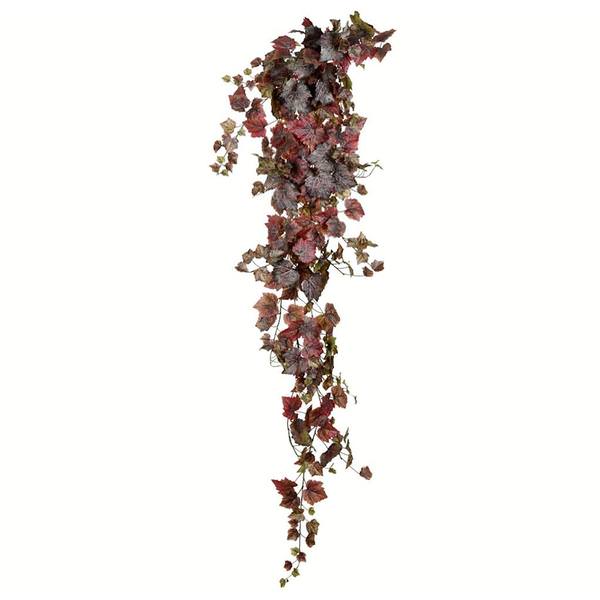 6' Artificial Burgundy Grape Leaf Hanging Bush