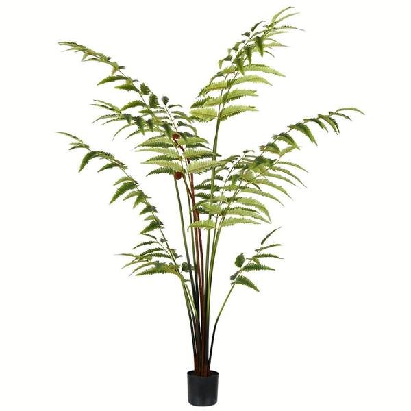 5' Artificial Potted Leather Fern