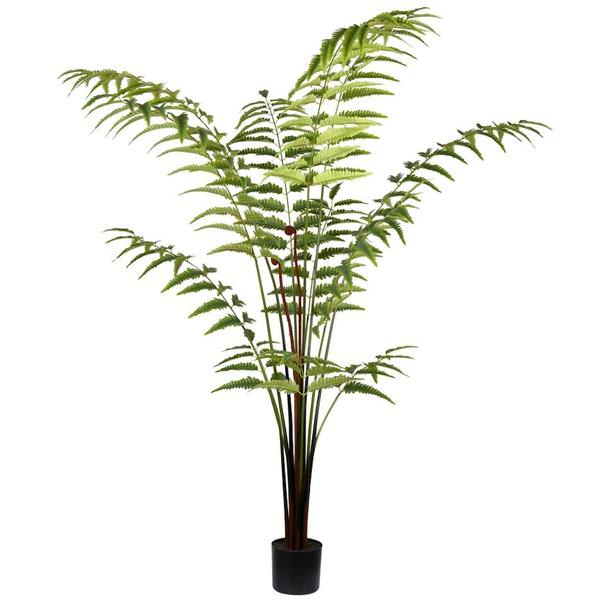 6' Artificial Potted Leather Fern