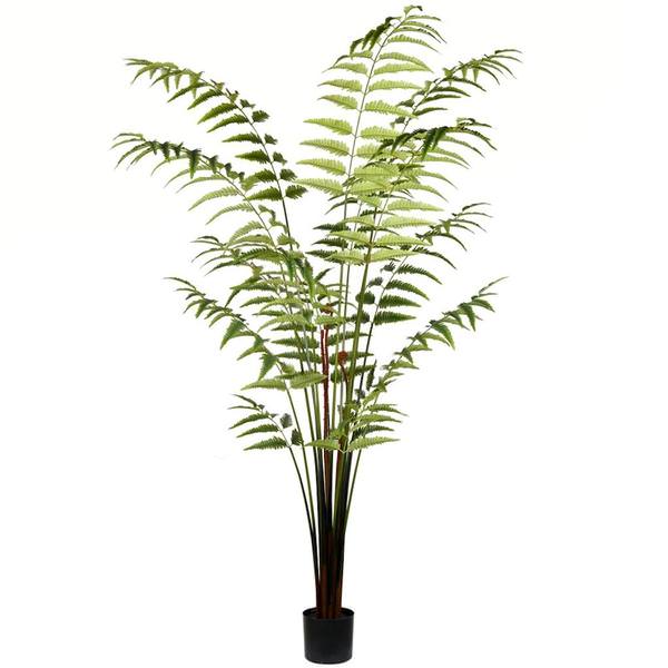 7' Artificial Potted Leather Fern