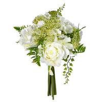 Vickerman 12" Artificial White Rose Bouquet (2 pack)