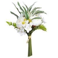 Vickerman 14" Artificial White Peony Bouquet (2 pack)