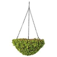 View 12" Green Mini Leaves Hanging Basket