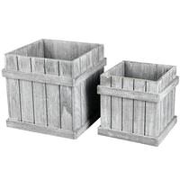 Vickerman 10" Wooden Panel Box (Set of 2)