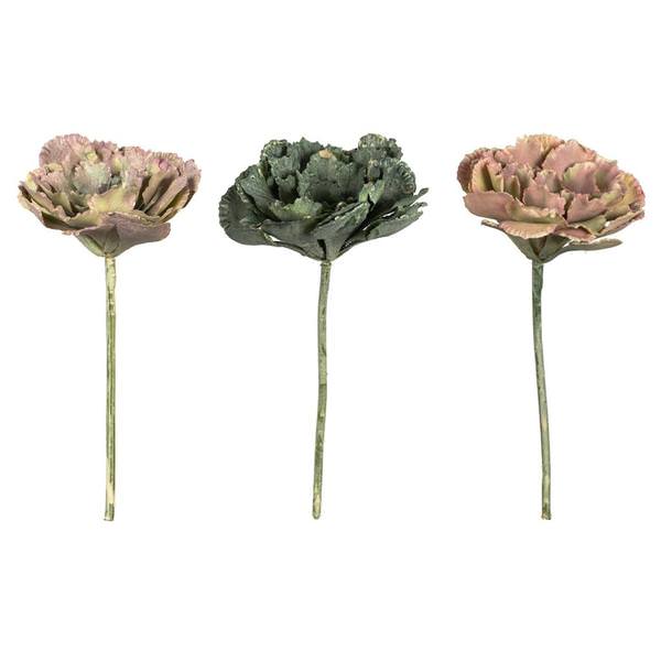 7.5" Artificial Rust Green Eichornia Succulent Pick (2 Sets of 3)