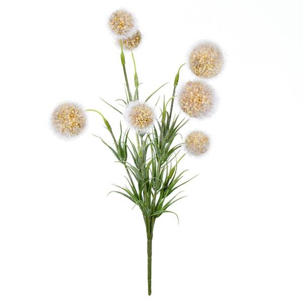 12" Artificial Yellow Pom Pom Bush (6 pack)