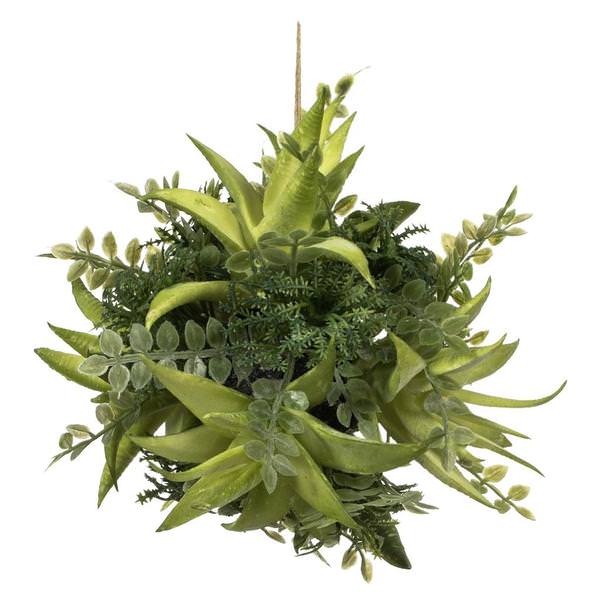 5" Artificial Mixed Variety Green Succulent Ball