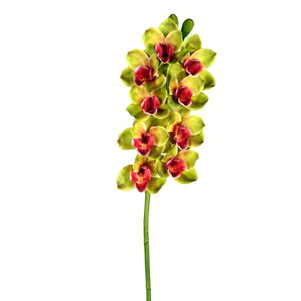 33" Artificial Green Cymbidium Stem