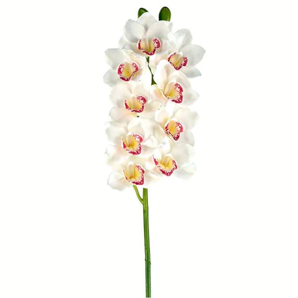 33" Artificial White Cymbidium Stem