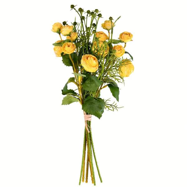 17" Artificial Yellow Mini Ranunculus Floral Arrangement