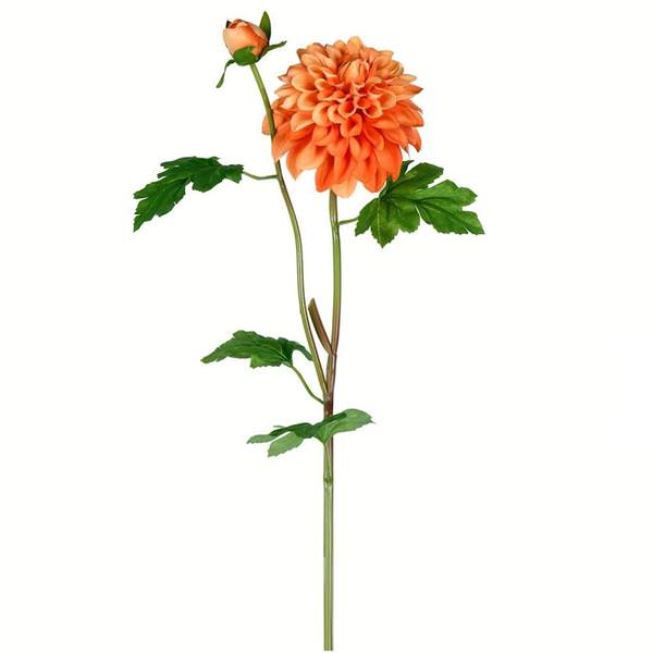 24" Artificial Orange Dahlia Stem (3 pack)