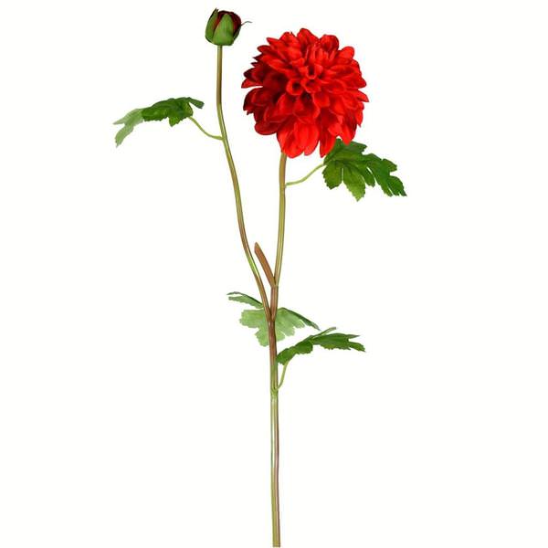 24" Artificial Red Dahlia Stem (3 pack)