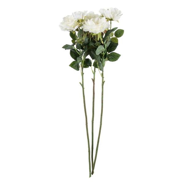 27" Artificial White Rose Stem (3 pack)