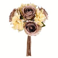 Vickerman 13" Artificial Ivory Rose Hydrangea Bouquet (2 pack)