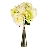Vickerman 13" Artificial Green Cream Rose Hydrangea Bouquet (2 pack)
