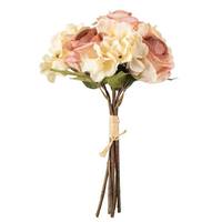 Vickerman 13" Artificial Cream Pink Rose Hydrangea Bouquet (2 pack)
