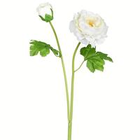 Vickerman 19" Artificial White Ranunculus Stem (6 pack)