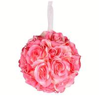 Vickerman 6" Artificial Pink Rose Ball (2 pack)
