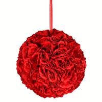 Vickerman 12" Artificial Red Rose Ball