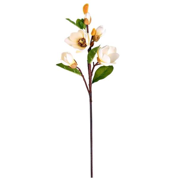 28" Artificial White Magnolia Stem (3 pack)