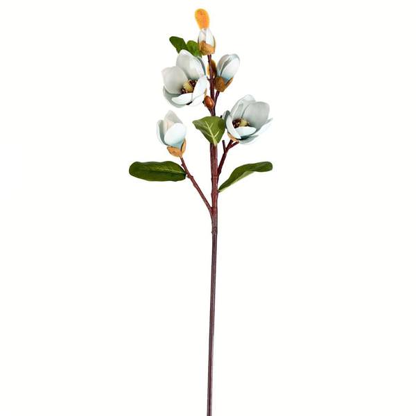 28" Artificial Blue Magnolia Stem (3 pack)