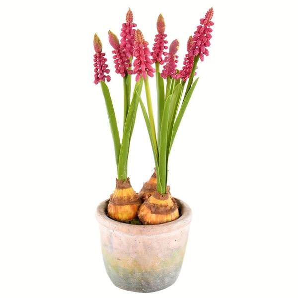 10" Artificial  Mauve Hyacinths in Container (2 pack)