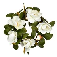 Vickerman 22" Artificial White Magnolia Wreath