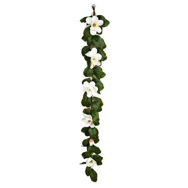 6.3' Artificial White Magnolia Garland