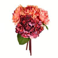 Vickerman 11" Artificial Pink Hydrangea Peony Bush