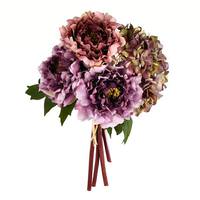 Vickerman 11" Artificial Purple Hydrangea Peony Bush