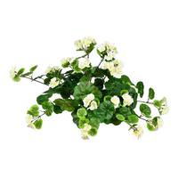 Vickerman 16" Artificial White Geranium Hanging Bush