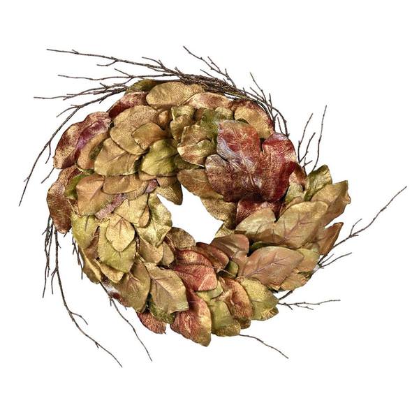 33" Artificial Brown Maple Wreath