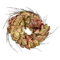 Vickerman 33" Artificial Brown Maple Wreath
