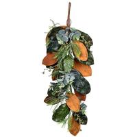 Vickerman 34" Artificial Green Magnolia Leaf Swag