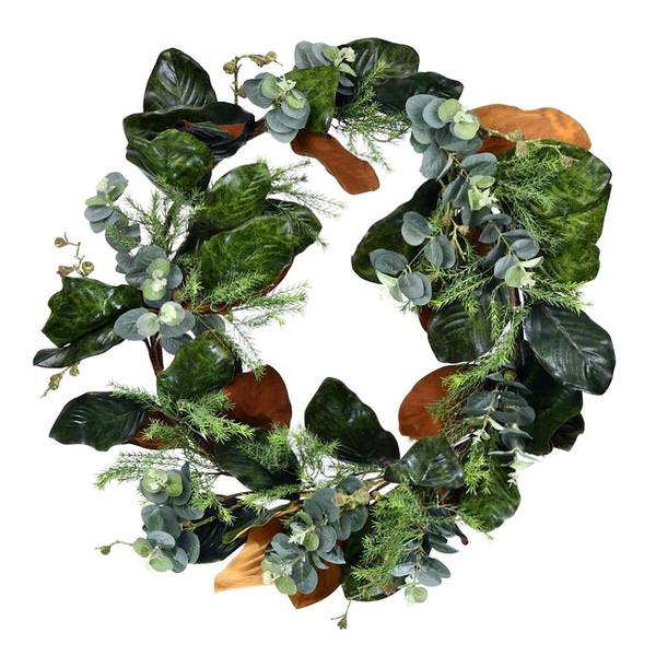 30" Artificial Green Magnolia Leaf Wreath