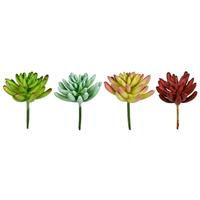 Vickerman 4" Artificial Multi-Color Succulent Assortment (Set of 4)