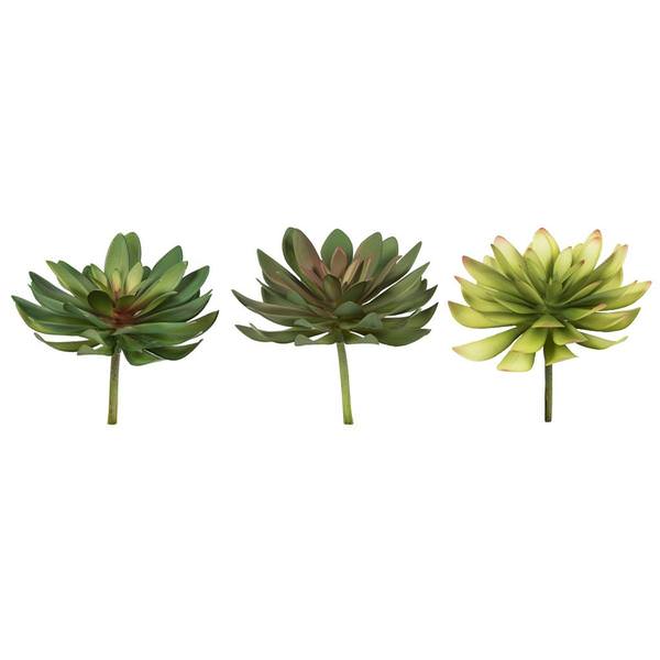 6" Artificial Green Succulent Pick (Set of 3)