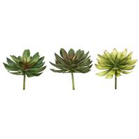 Vickerman 6" Artificial Green Succulent Pick (Set of 3)