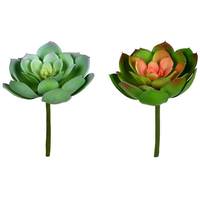 Vickerman 6" Artificial Green Succulent Pick (2 pack)