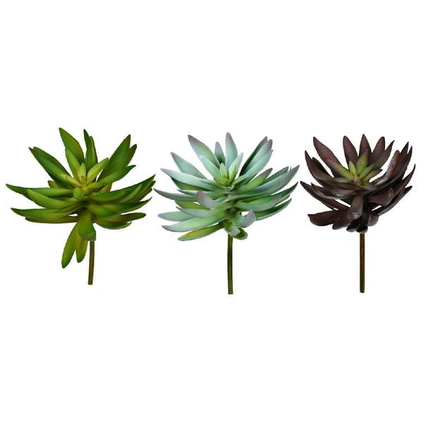 6" Artificial Multi-Color Succulent Assortment (Set of 3)